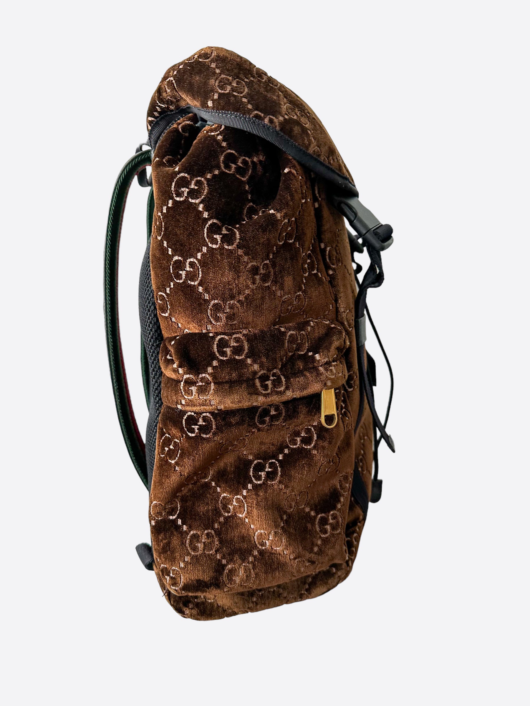 Gucci Brown GG Monogram Wool Backpack