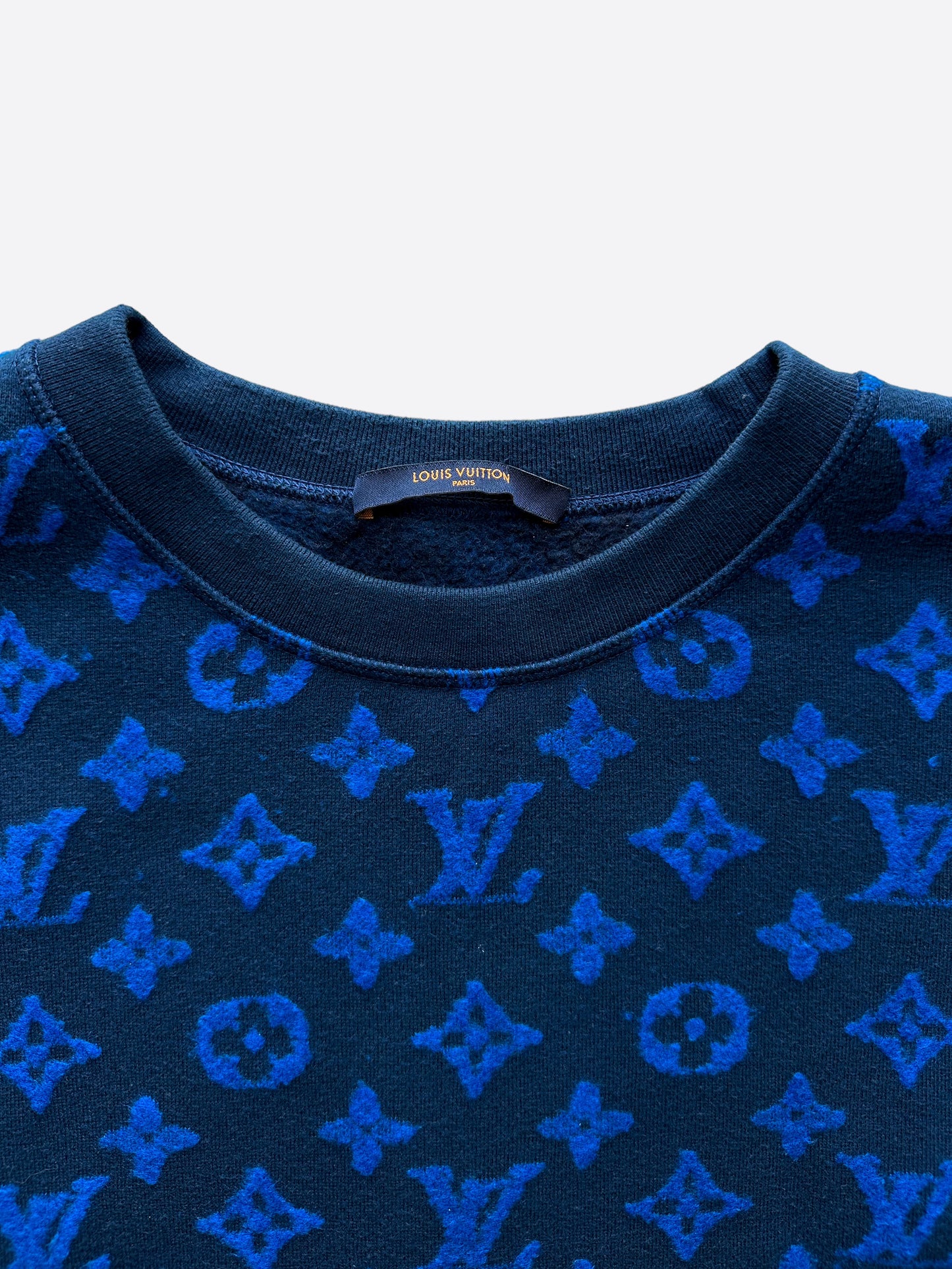 Louis Vuitton® Monogram Tile Jacquard Pullover Blue. Size S0 nel 2023