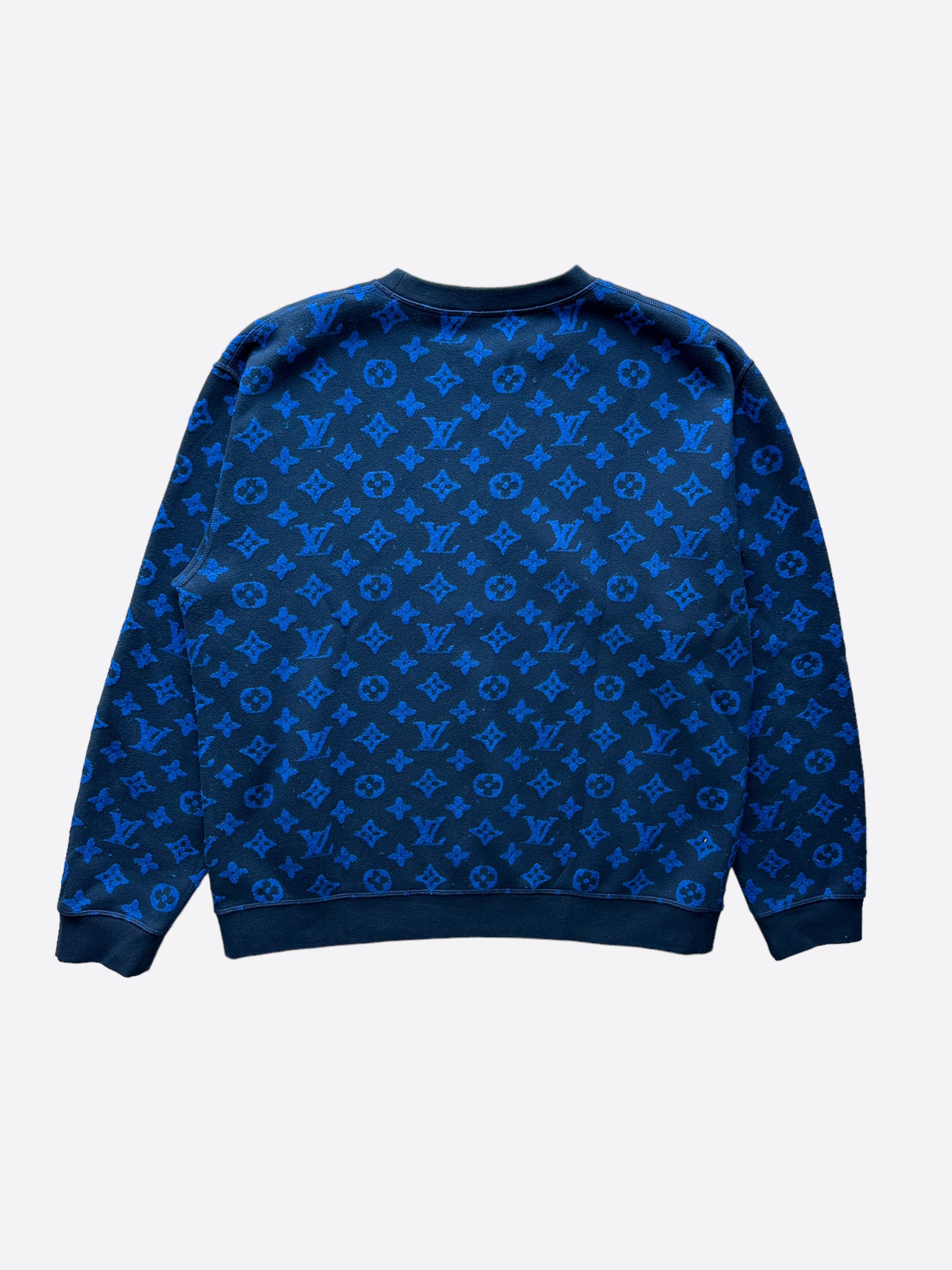 Louis Vuitton® Monogram Tile Jacquard Pullover Blue. Size S0 in