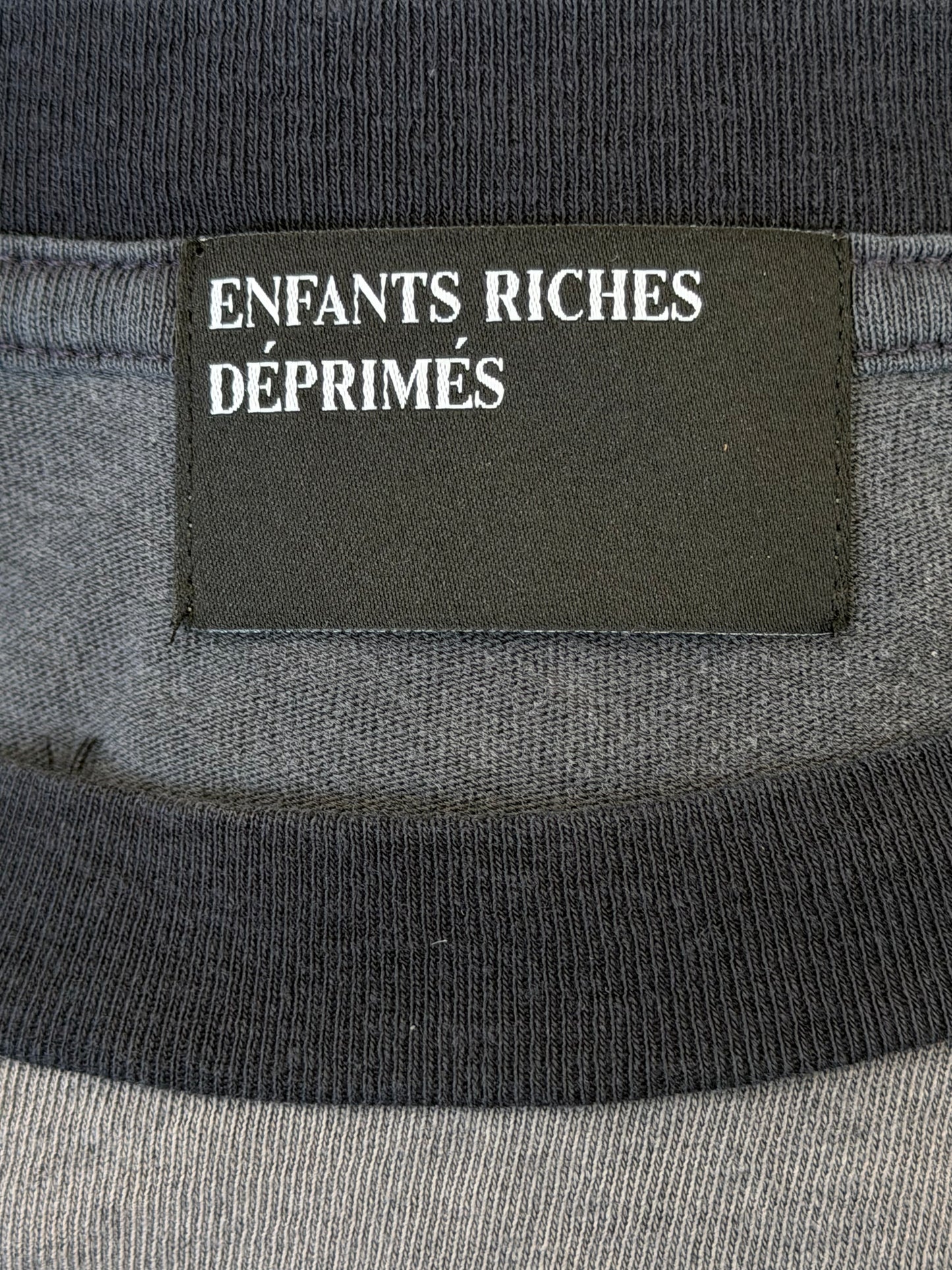 Enfants Riches Deprimes Grey & White Porcelain Dog Patch Ringer T-Shirt