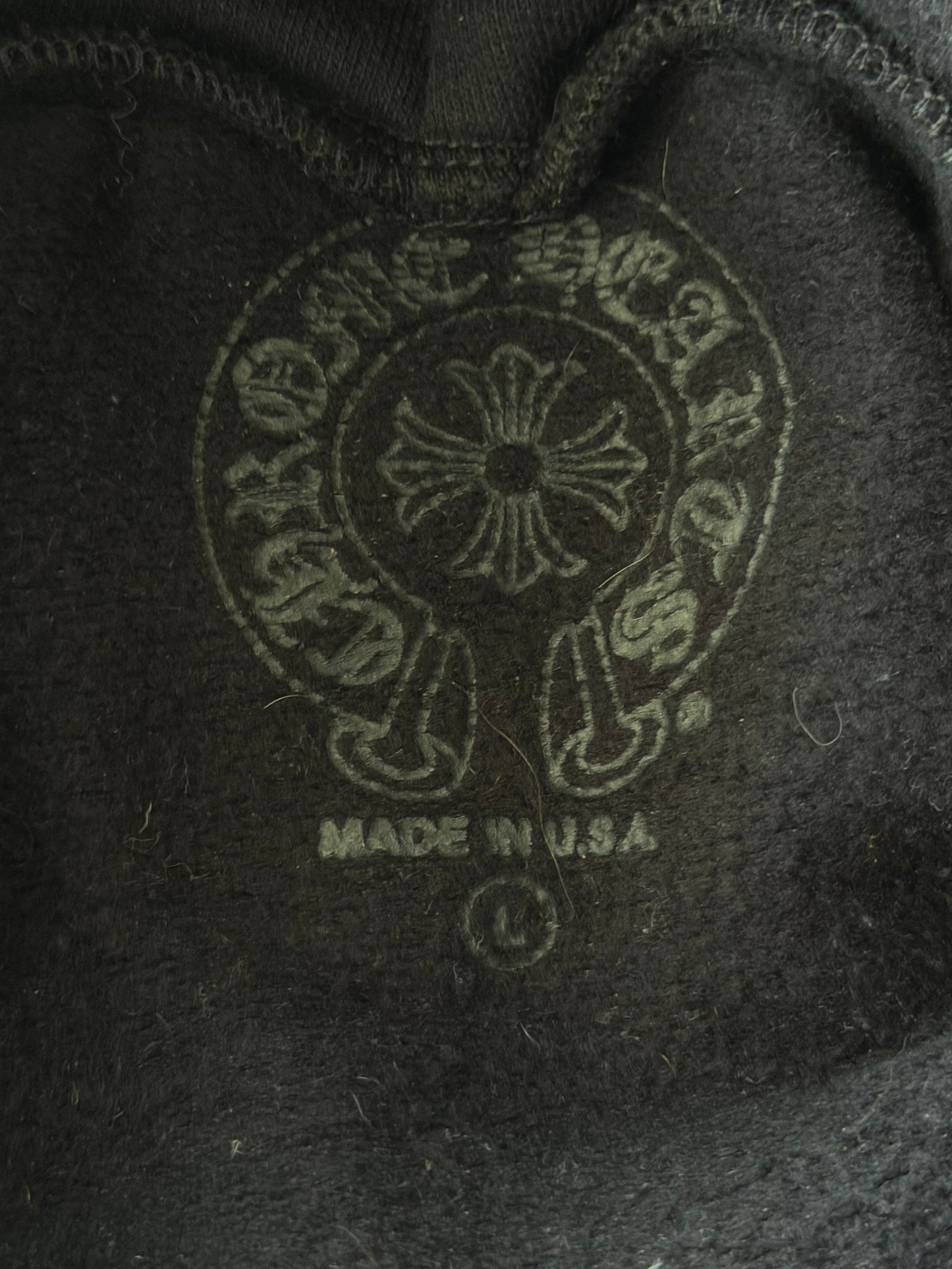 Chrome Hearts Black & White Scroll Logo Hoodie