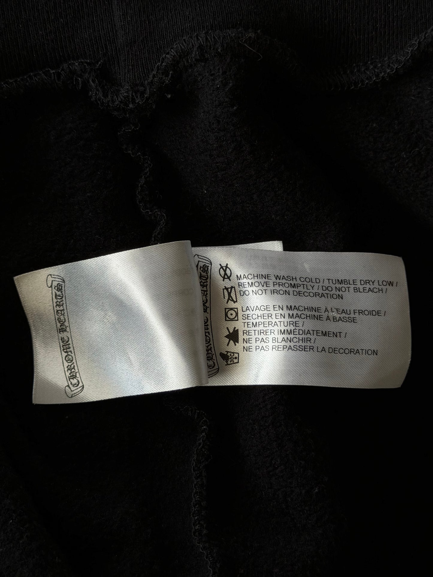 Chrome Hearts Black & White Scroll Logo Hoodie