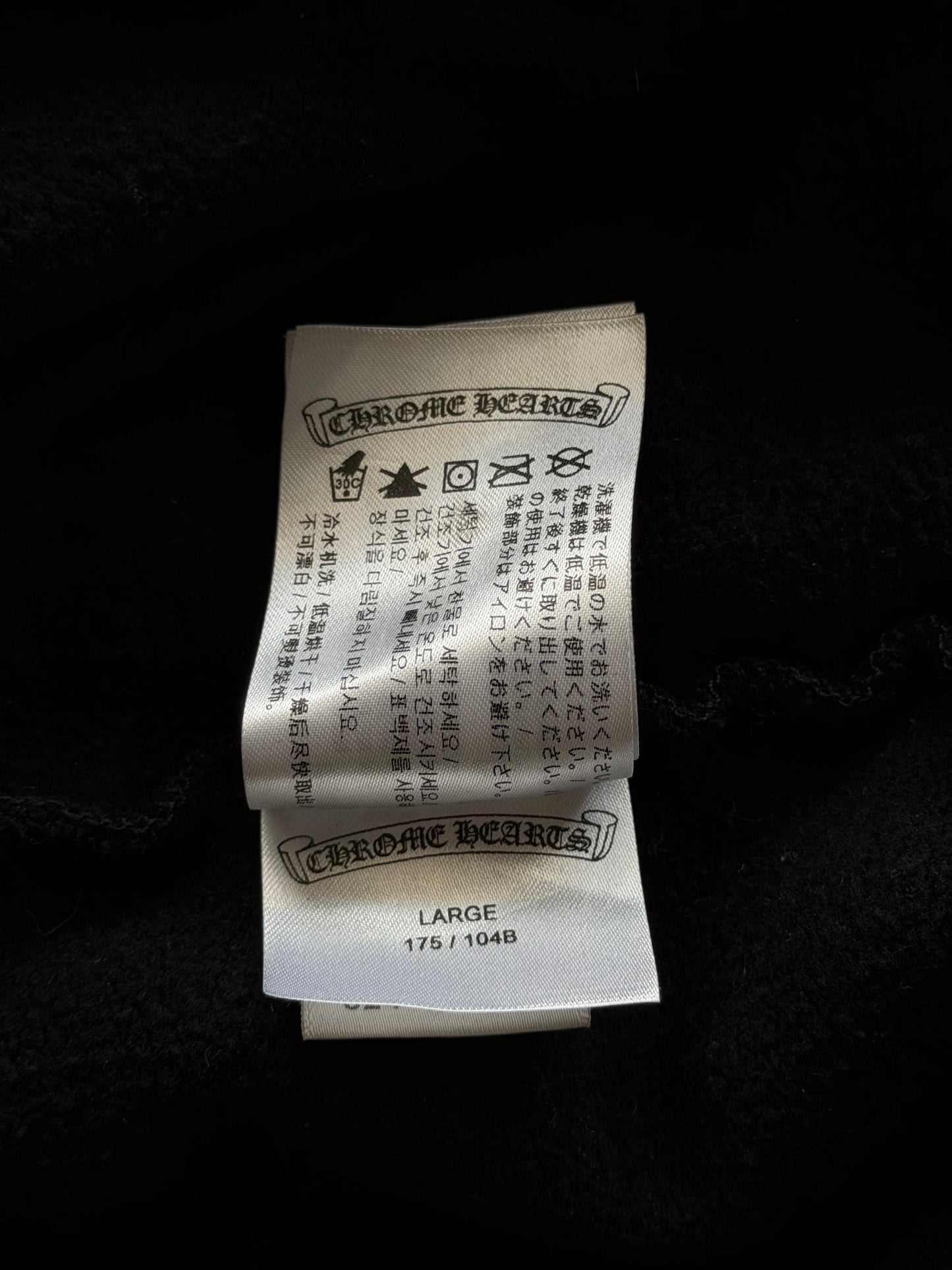 Chrome Hearts Black & White Scroll Logo Hoodie