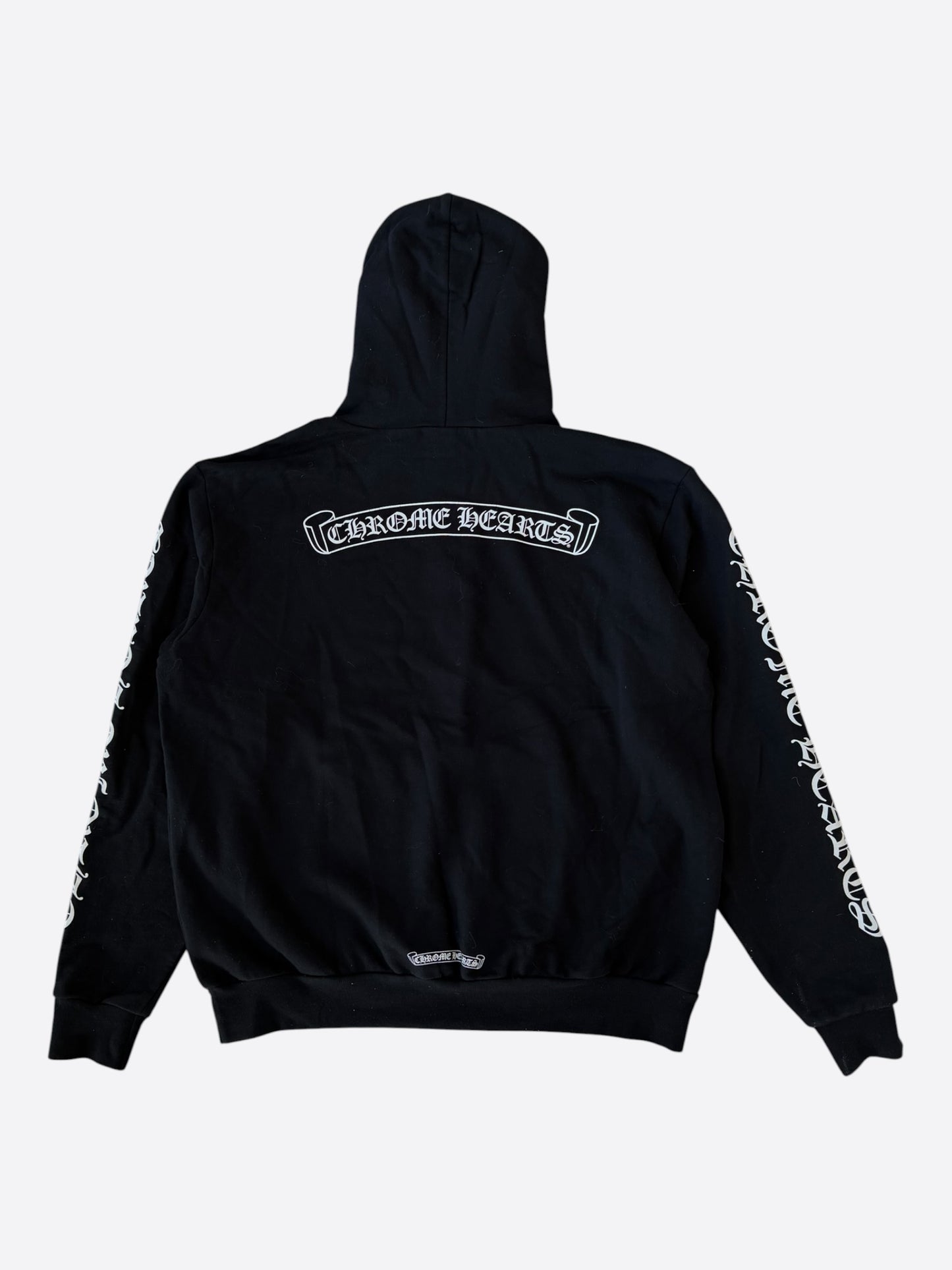 Chrome Hearts Black & White Scroll Logo Hoodie