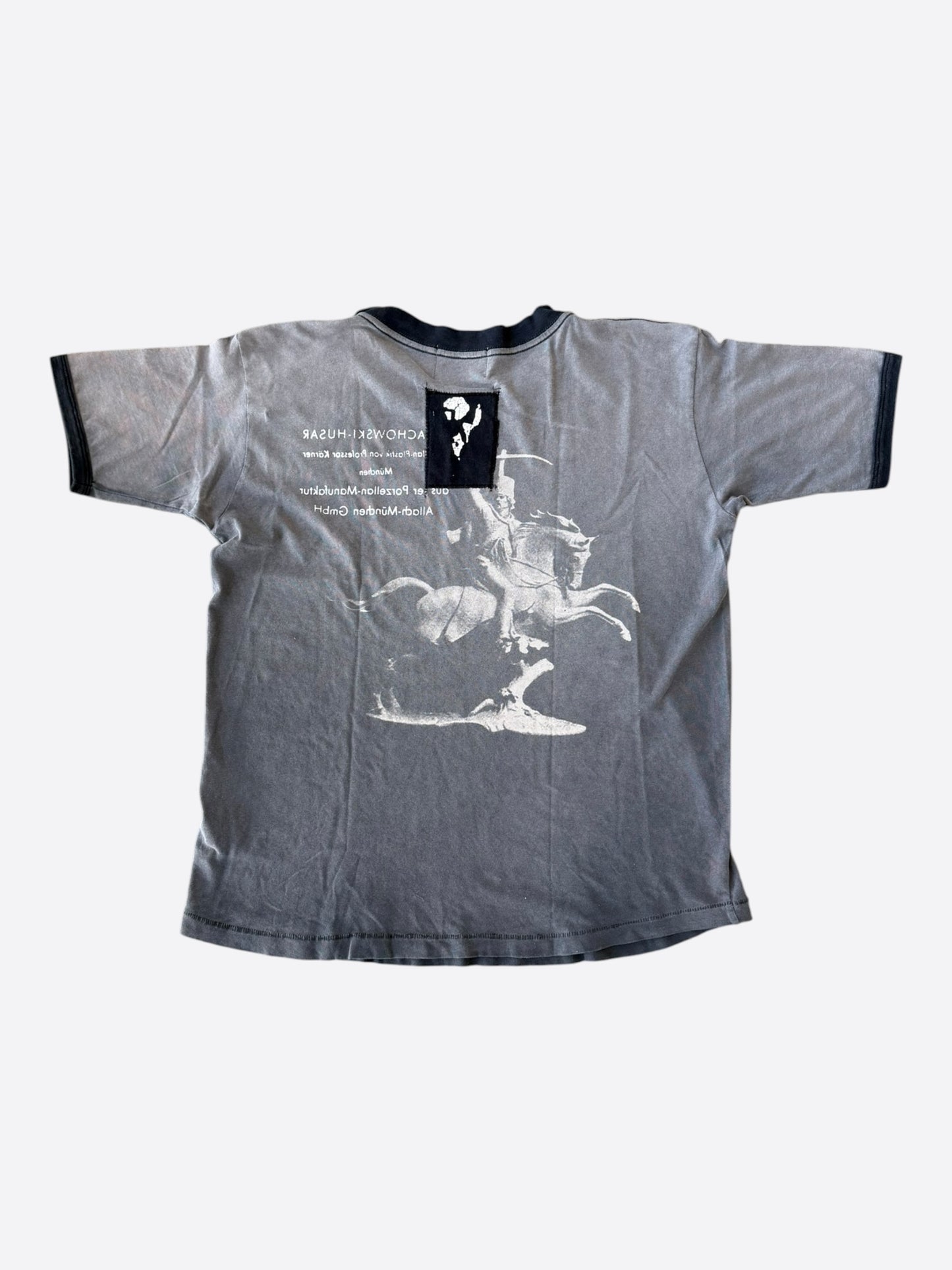 Enfants Riches Deprimes Grey & White Porcelain Dog Patch Ringer T-Shirt