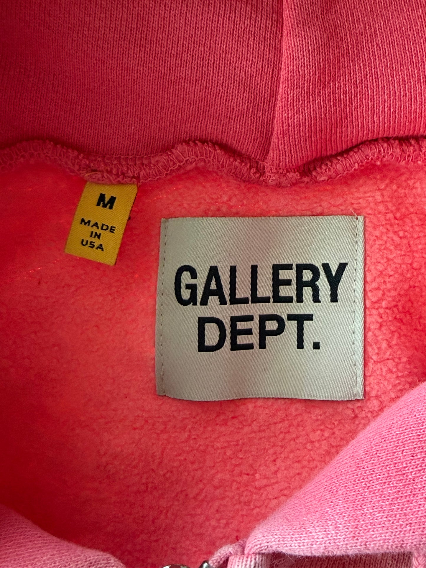 Gallery Dept Sunfaded Pink & Black Logo Zip Up Hoodie
