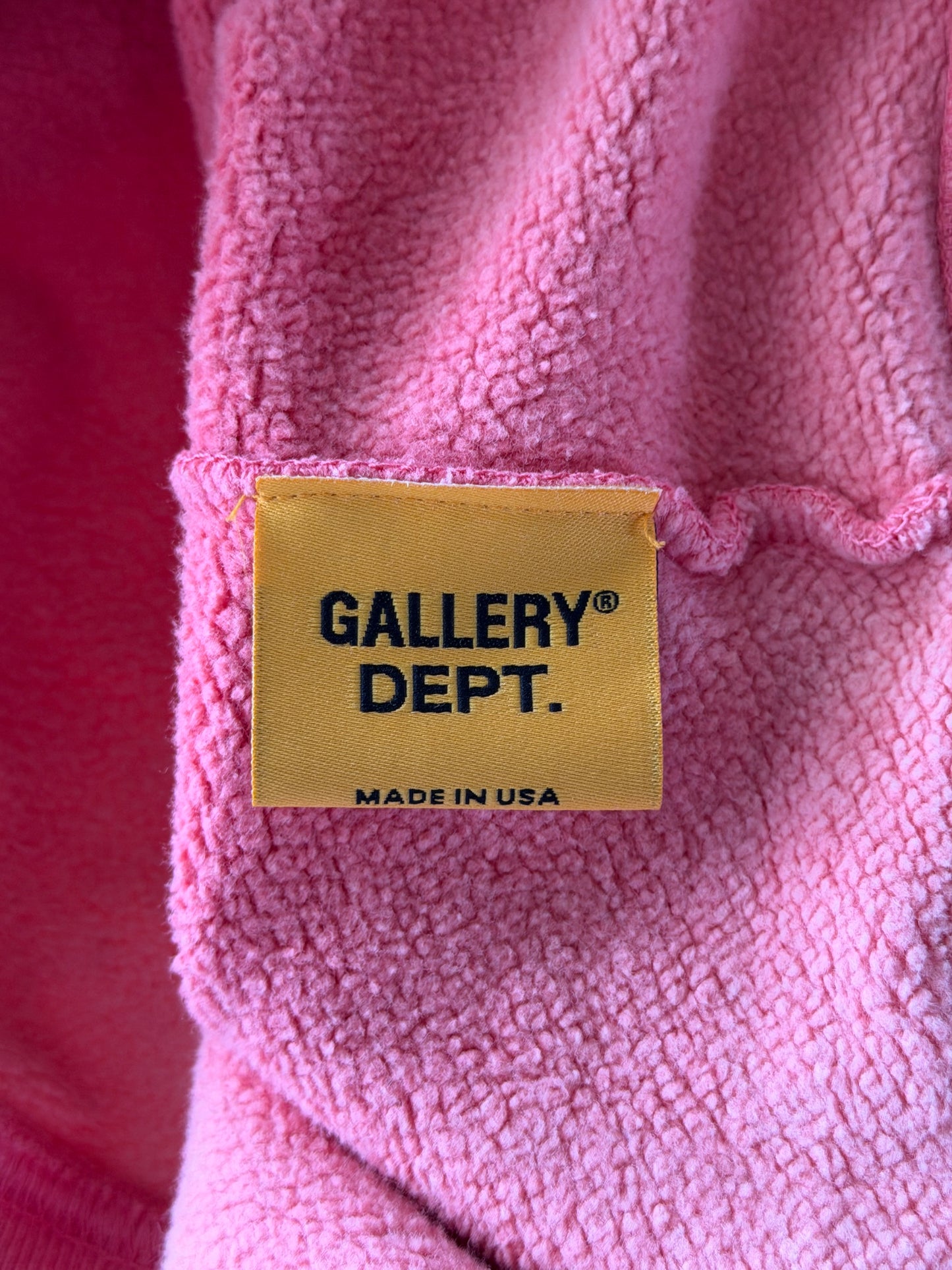 Gallery Dept Sunfaded Pink & Black Logo Zip Up Hoodie