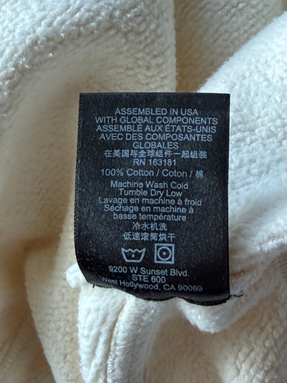 Rhude Vintage White & Black Script Logo Zip Up Hoodie