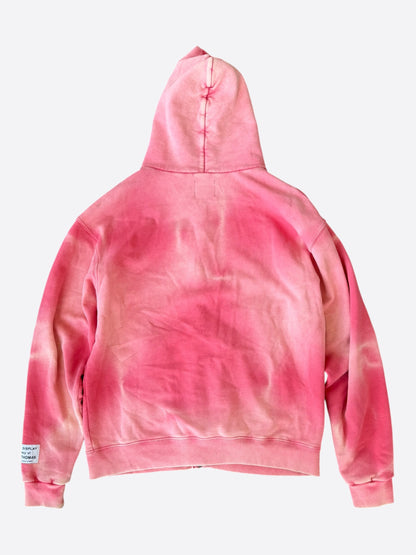 Gallery Dept Sunfaded Pink & Black Logo Zip Up Hoodie