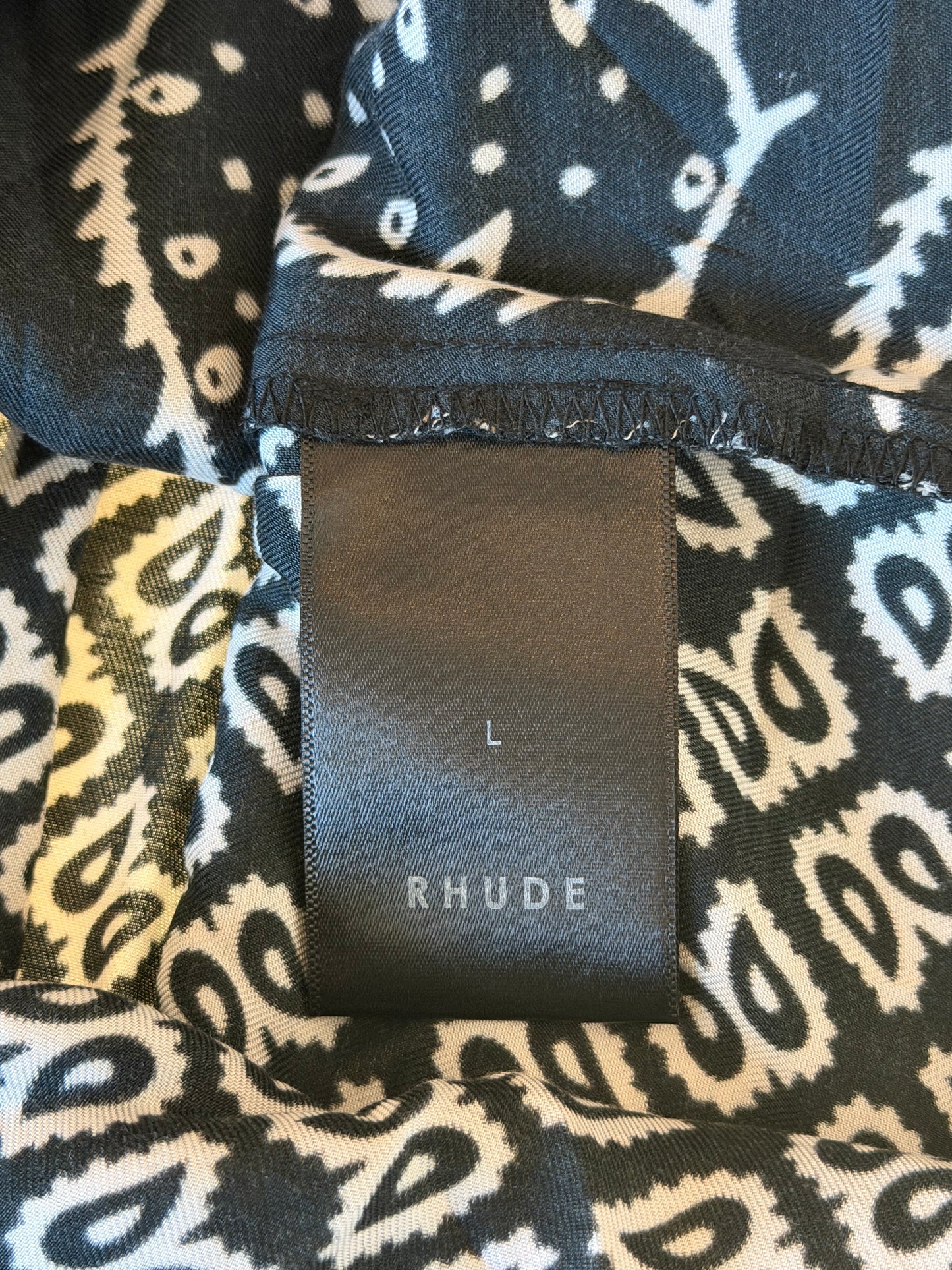 Rhude Black Paisley Bandana Button Up Shirt