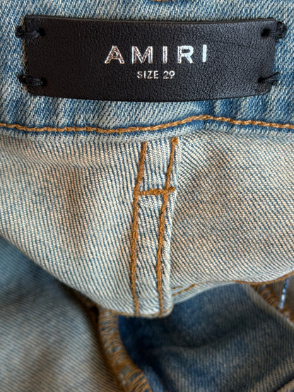 Amiri Light Indigo & White Patch Paint Splatter MX1 Jeans