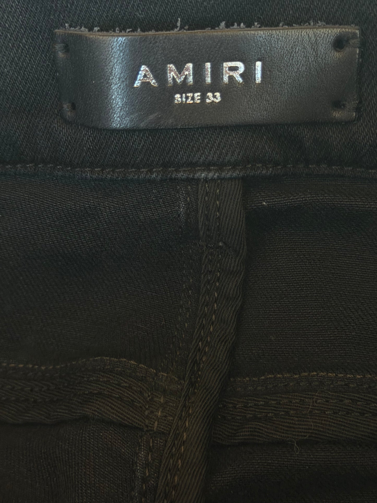 Amiri Aged Black & Red Patch MX1 Jeans