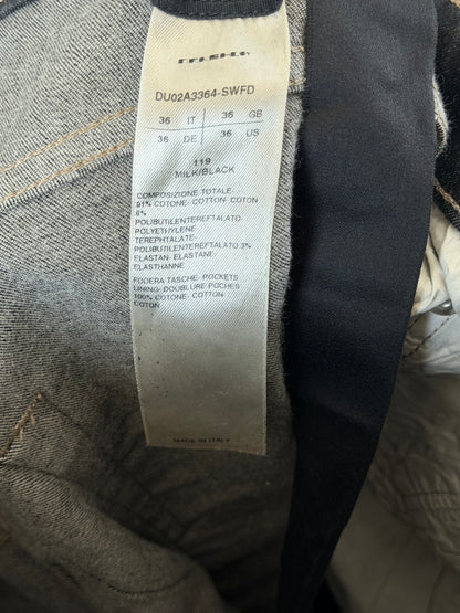 Rick Owens Black & White Destroyed Detroit Cut Jeans