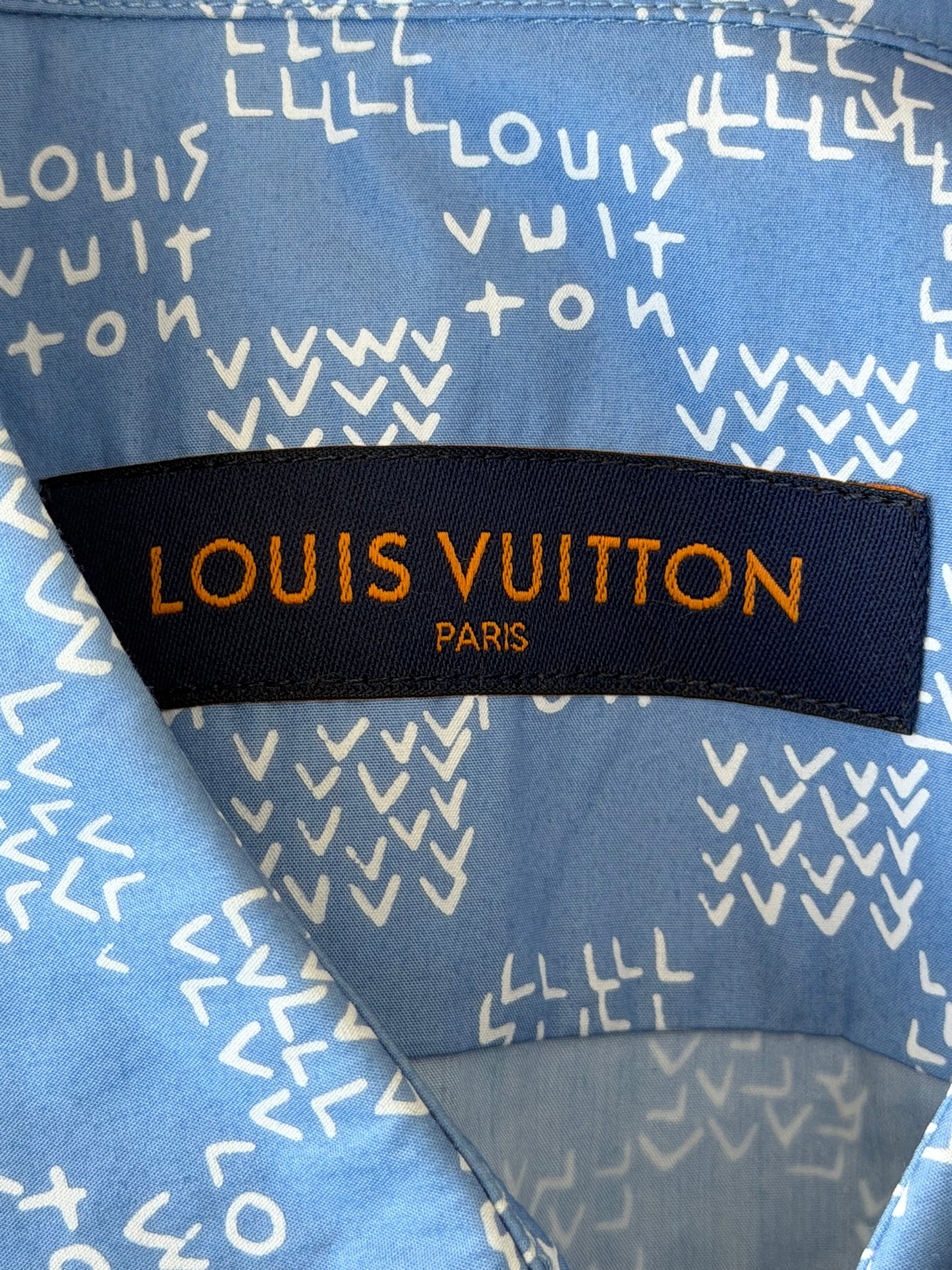 Louis Vuitton Blue LV Spread Damier Button Up Shirt