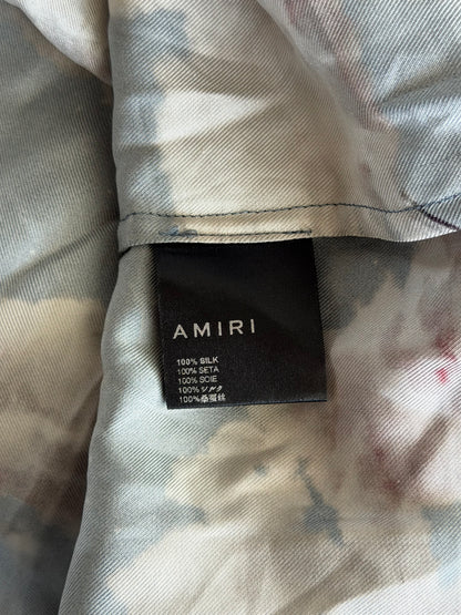 Amiri Blue Pegasus Graphic Silk Button Up Shirt