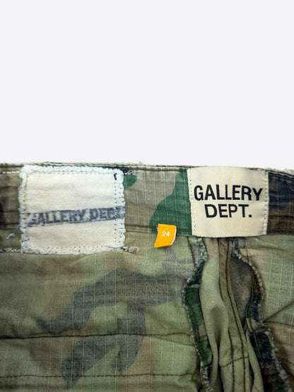 Gallery Dept Green Camouflage G Patch Cargo Shorts