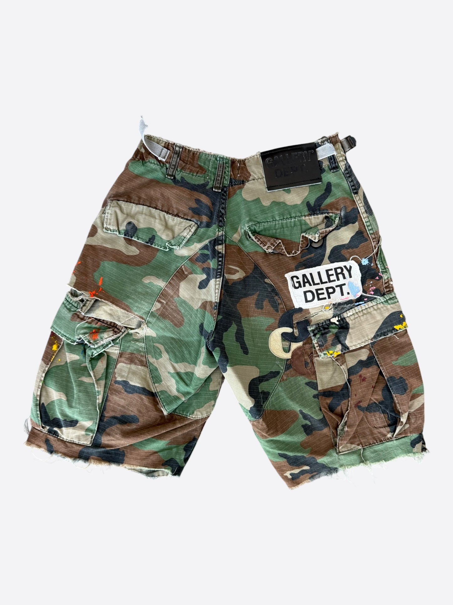 Gallery Dept Green Camouflage G Patch Cargo Shorts