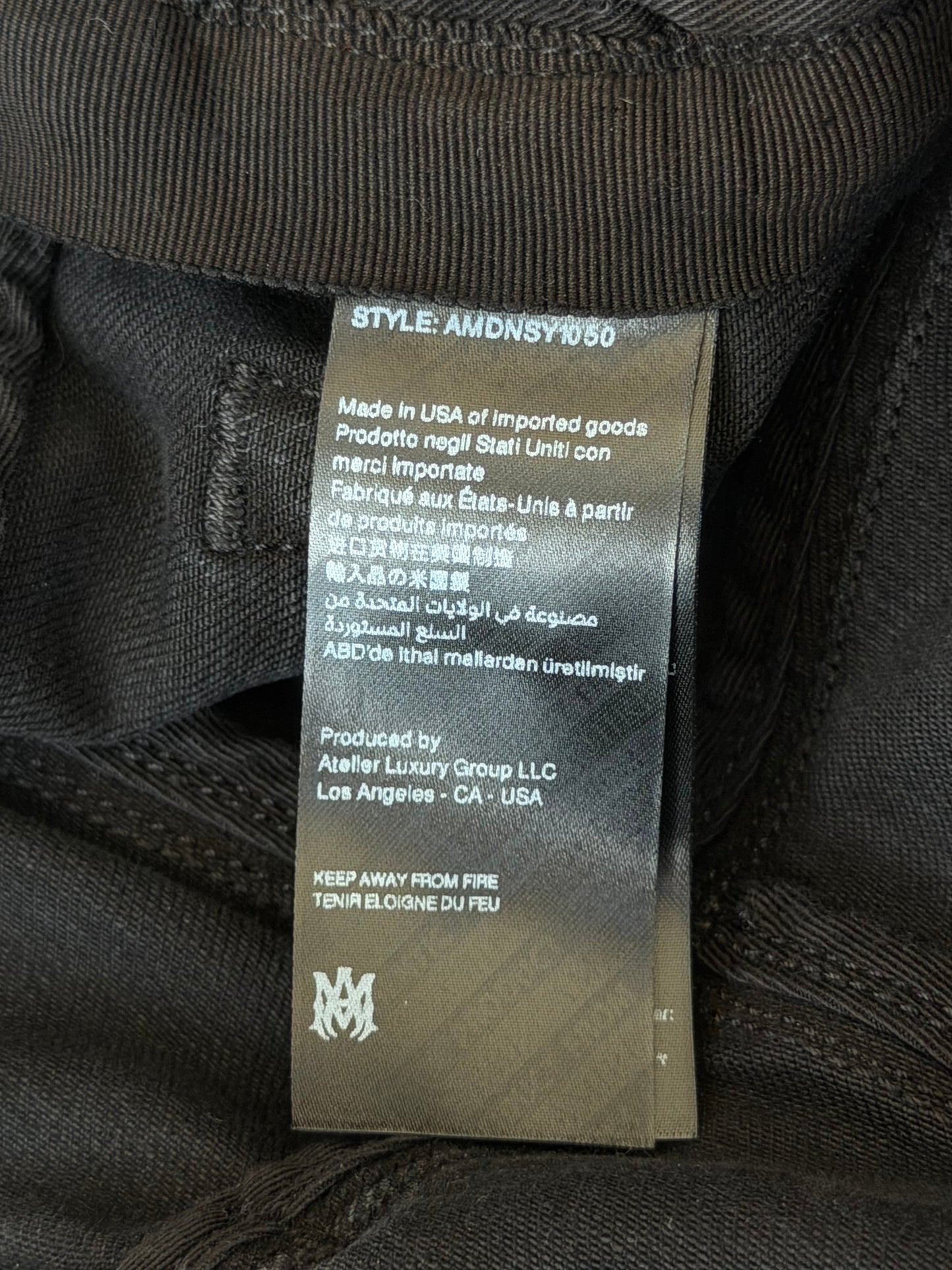 Amiri Vintage Black Repair Varsity Logo Jeans