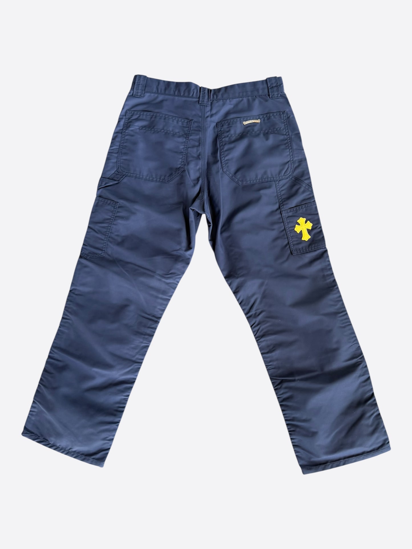 Chrome Hearts Navy Nylon & Leather Carpenter Pants