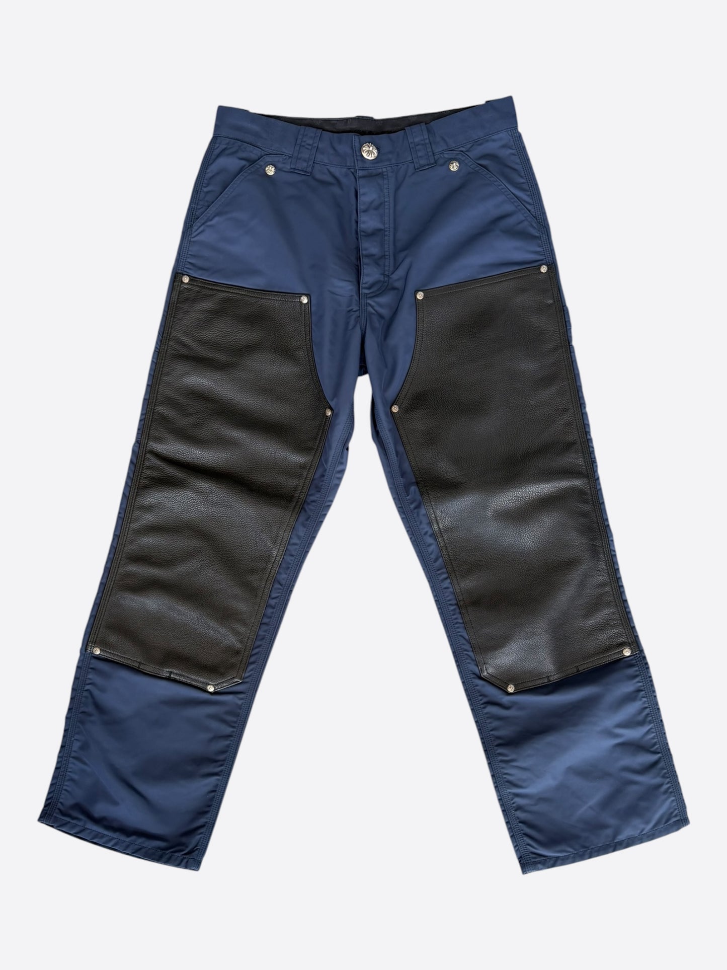 Chrome Hearts Navy Nylon & Leather Carpenter Pants