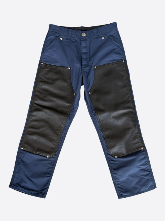 Chrome Hearts Navy Nylon & Leather Carpenter Pants
