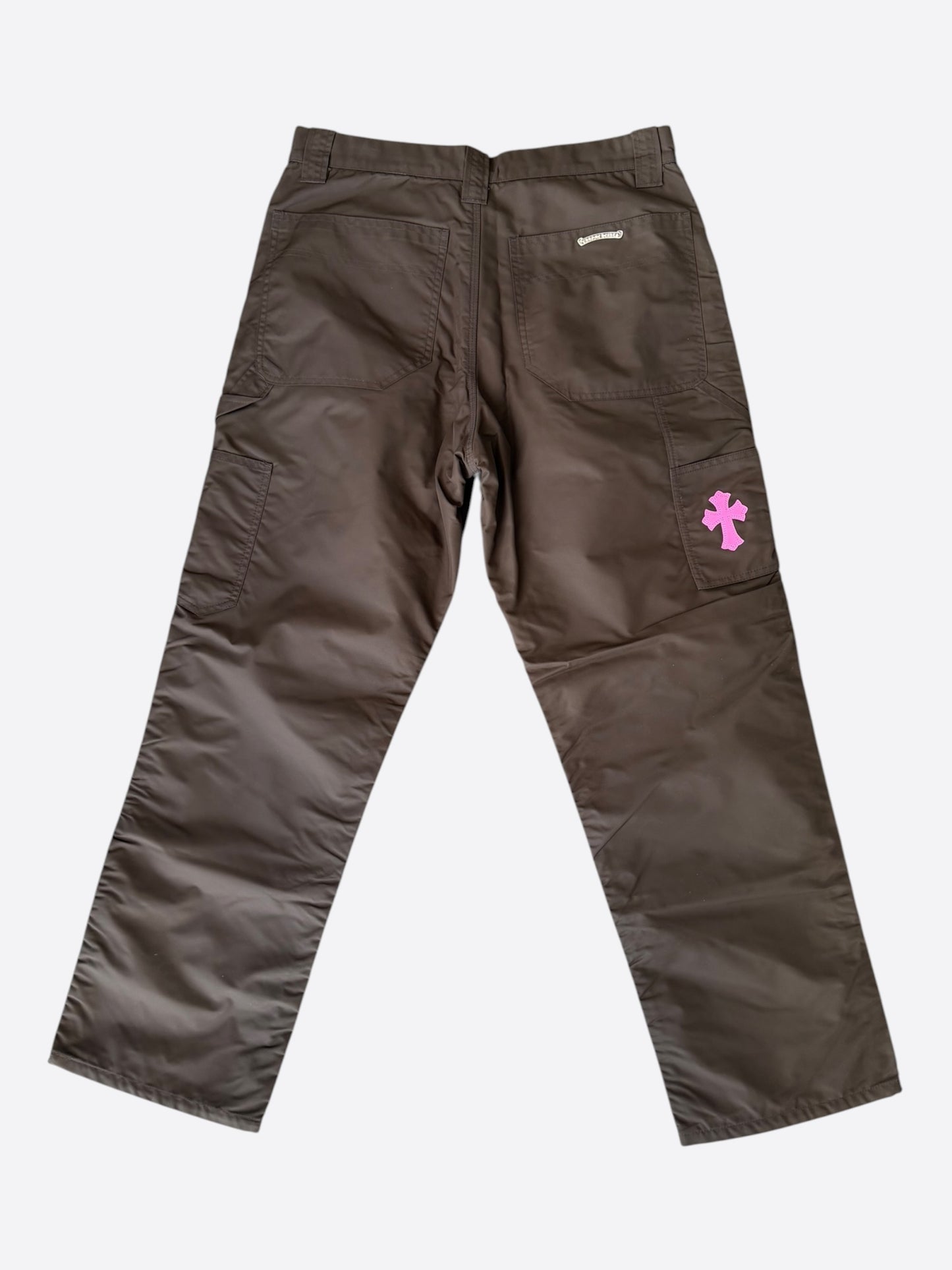 Chrome Hearts Brown Nylon & Leather Carpenter Pants