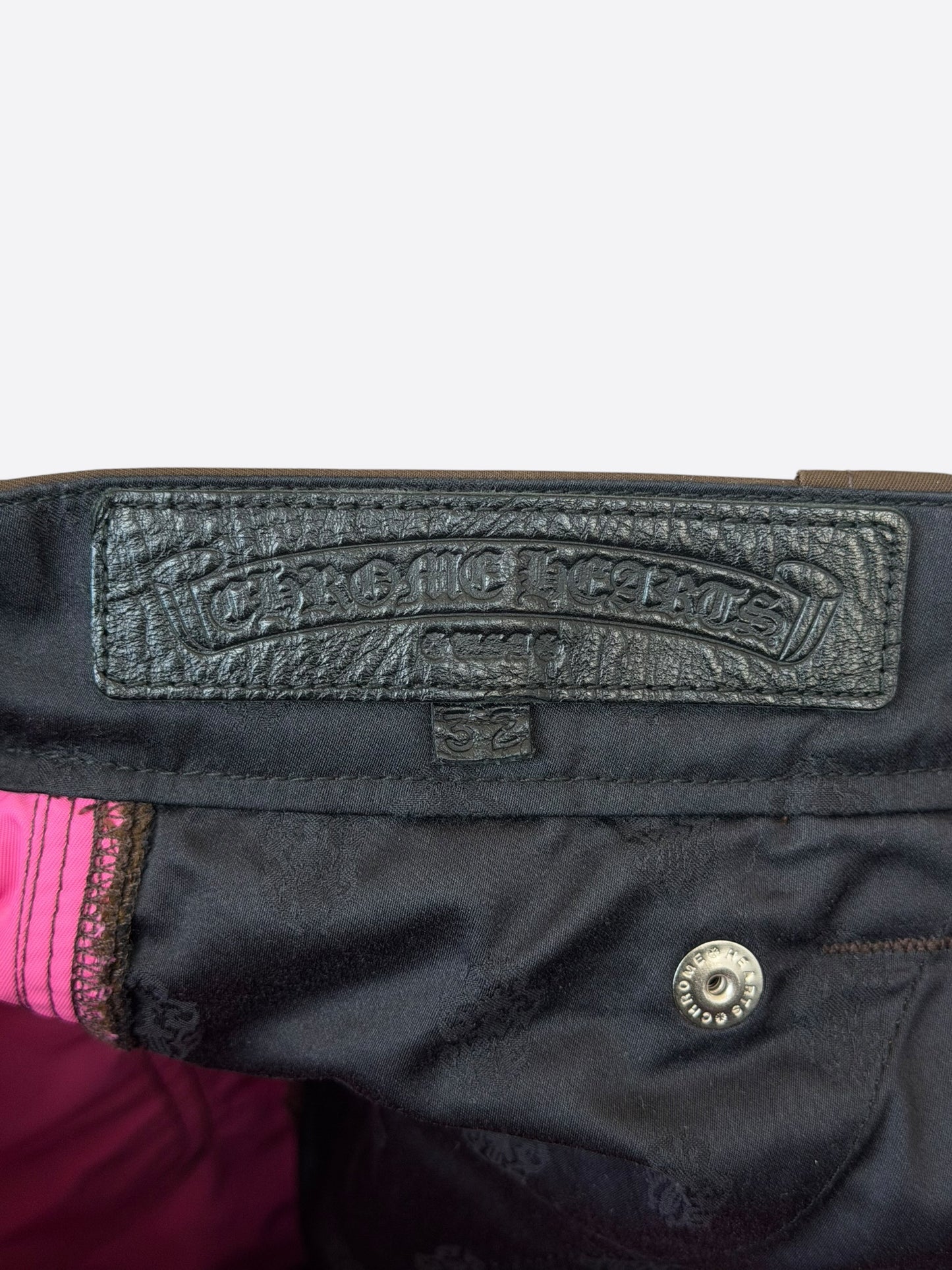 Chrome Hearts Brown Nylon & Leather Carpenter Pants