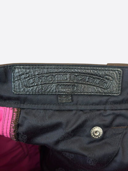 Chrome Hearts Brown Nylon & Leather Carpenter Pants