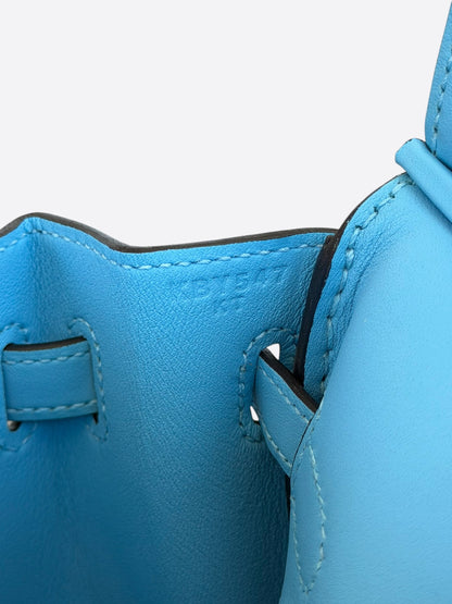 Hermes Blue Swift & Palladium Hardware Birkin 25