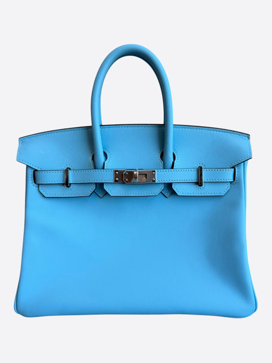 Hermes Blue Swift & Palladium Hardware Birkin 25