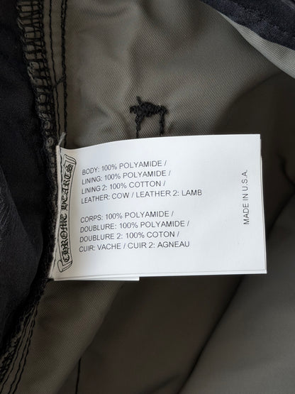 Chrome Hearts Black Nylon & Leather Carpenter Pants