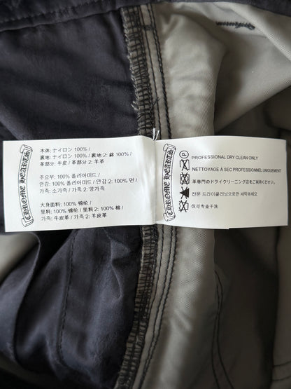 Chrome Hearts Black Nylon & Leather Carpenter Pants