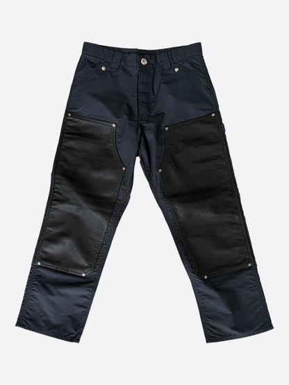 Chrome Hearts Black Nylon & Leather Carpenter Pants