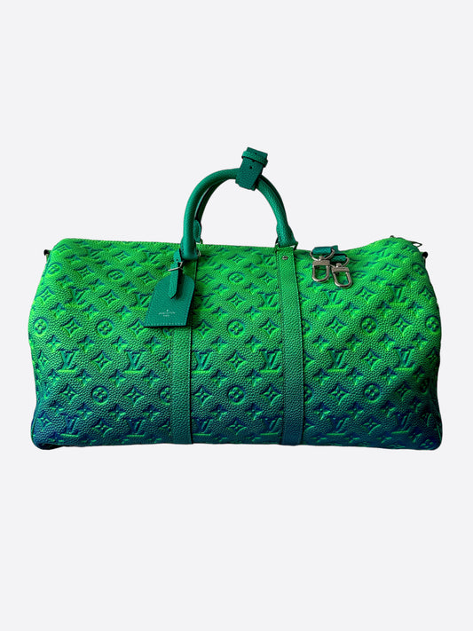 Louis Vuitton Green & Blue Monogram Illusion Keepall 50