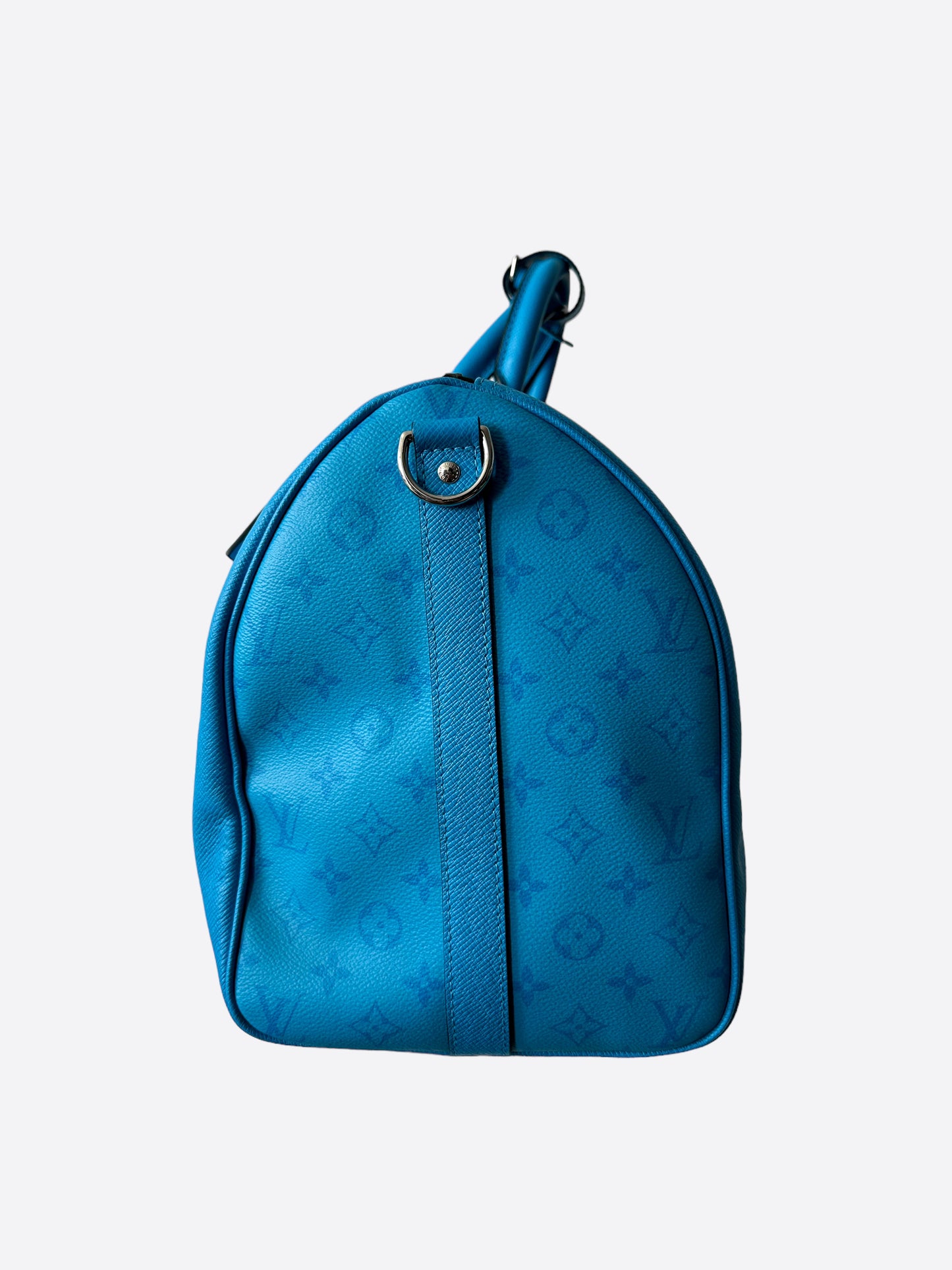 Louis Vuitton Shoulder Bag Monogram Keepall 25 Blue Silver