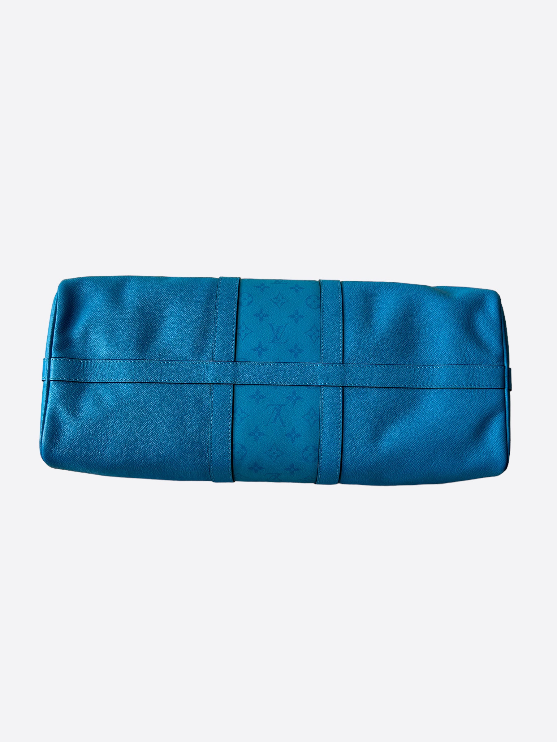 Louis Vuitton Blue Taigarama Monogram Keepall 50 – Savonches