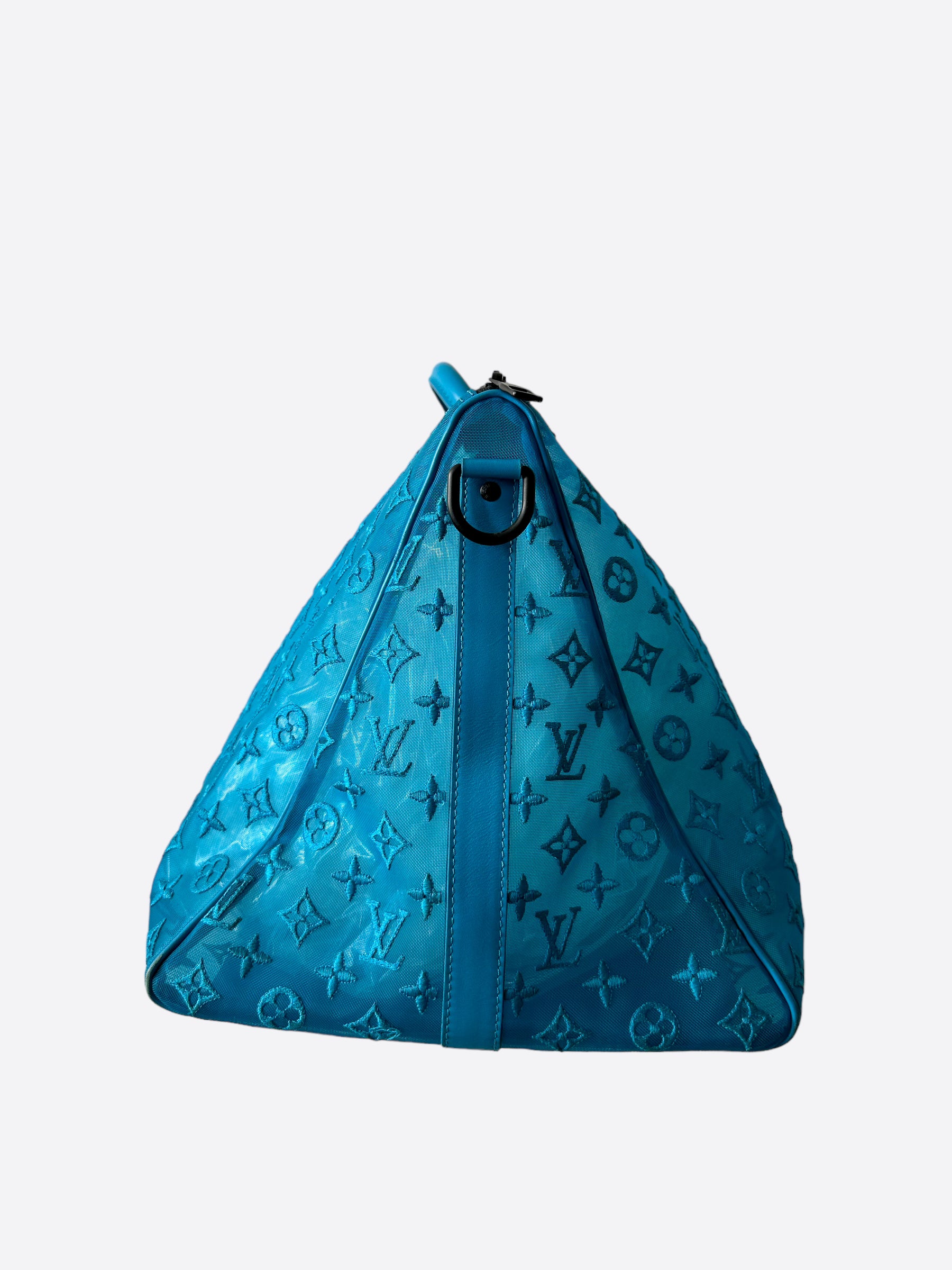 Louis Vuitton Blue Monogram Mesh Triangle Keepall Bandoulière 50, myGemma