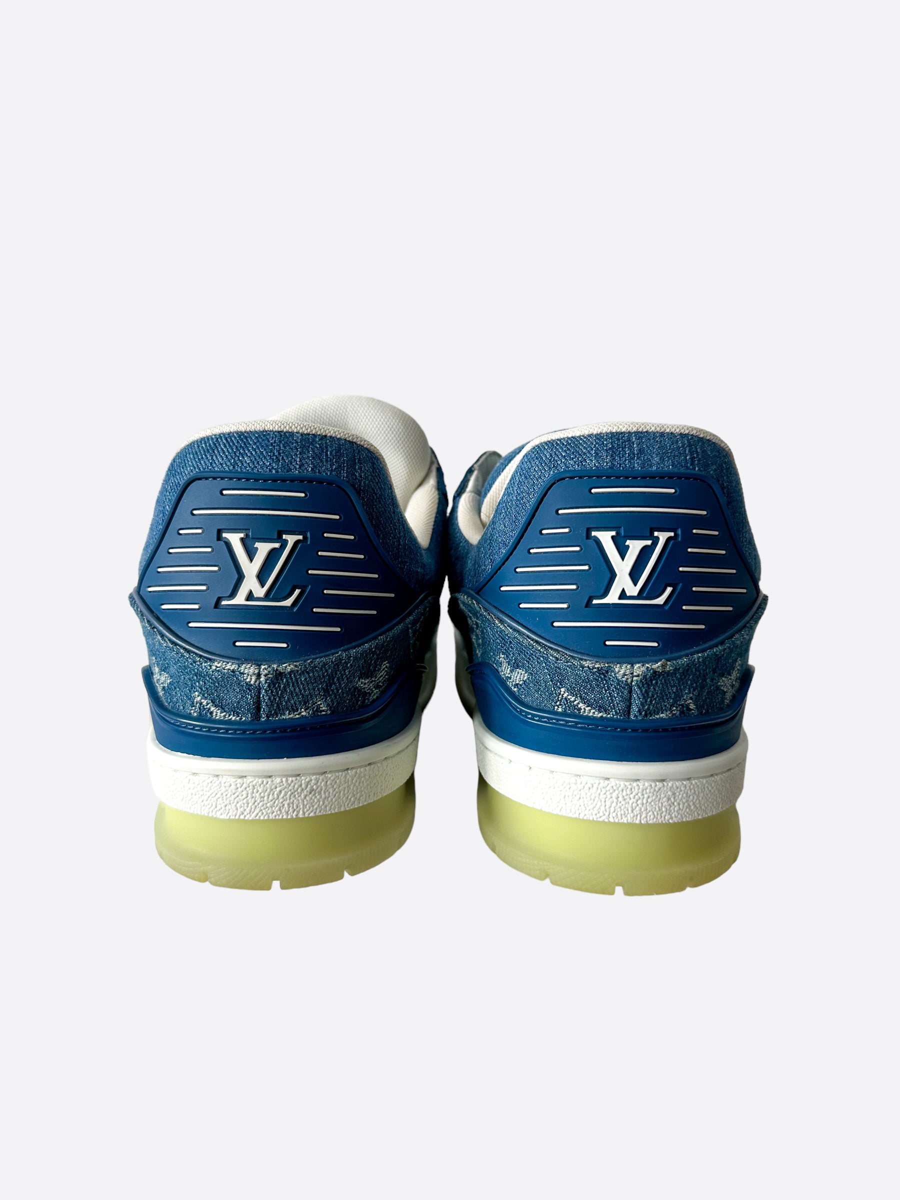 Louis Vuitton Blue & White Monogram Trainers – Savonches