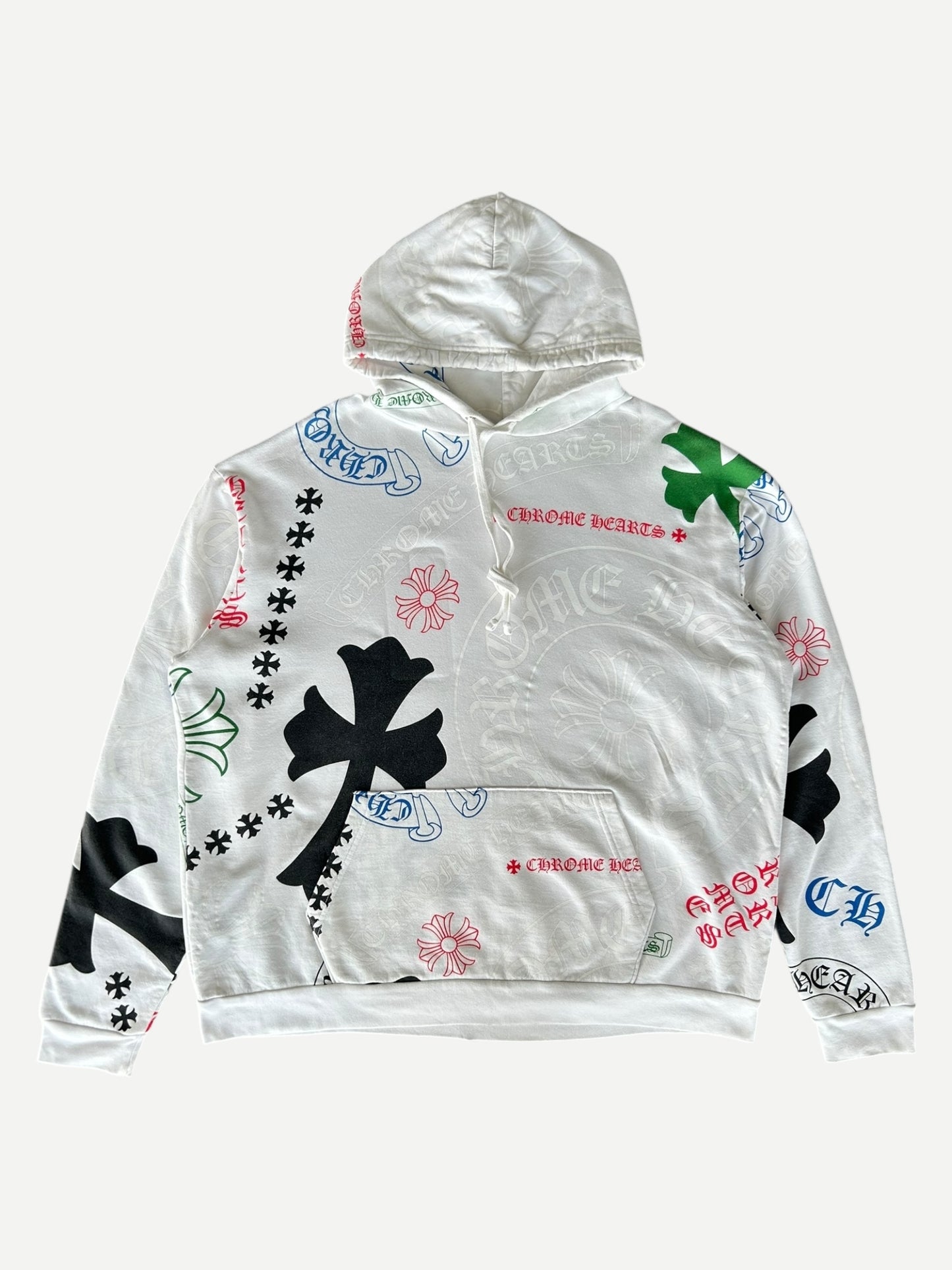 Chrome Hearts White Multicolor Stencil Hoodie
