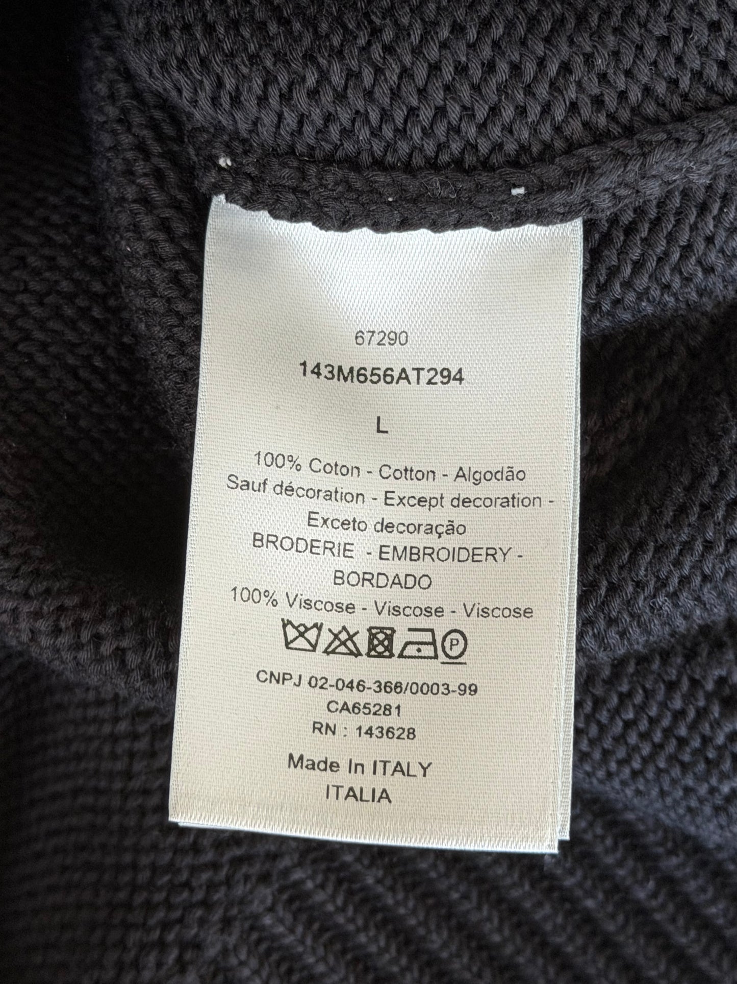 Dior Kenny Scharf Black & Grey Embroidered Logo Knitted T-Shirt