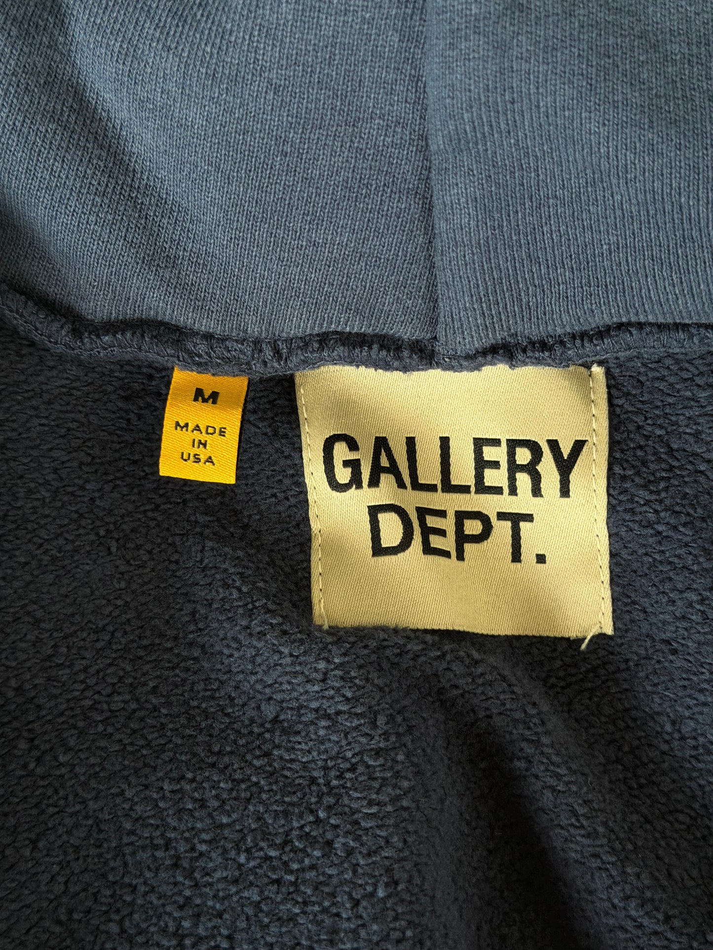 Gallery Dept Sunfaded Navy & Yellow Logo Zip Up Hoodie
