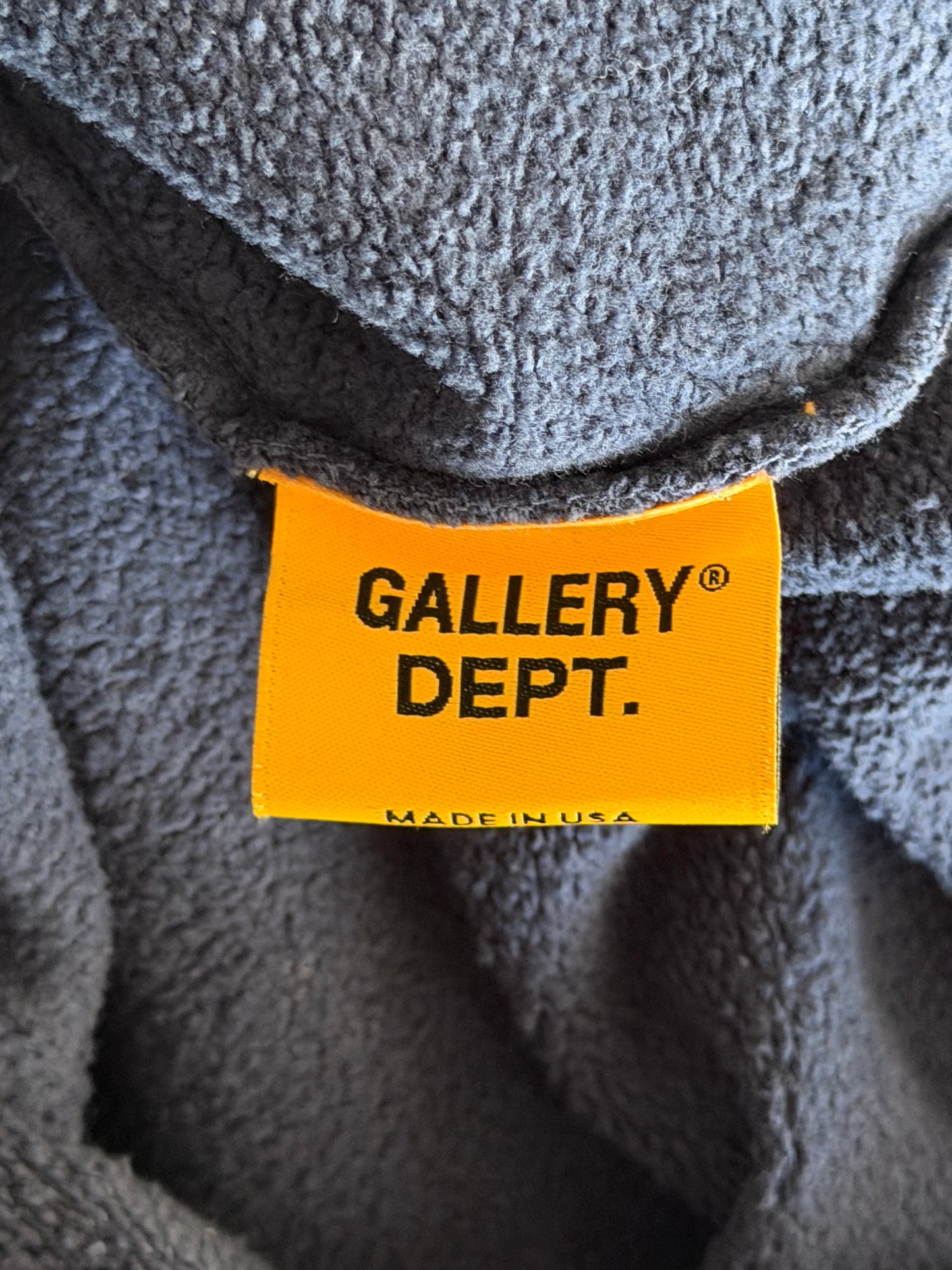 Gallery Dept Sunfaded Navy & Yellow Logo Zip Up Hoodie