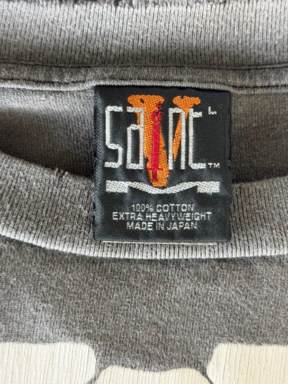 Saint Michael Vlone Washed Black Bone Graphic Longlseeve T-Shirt