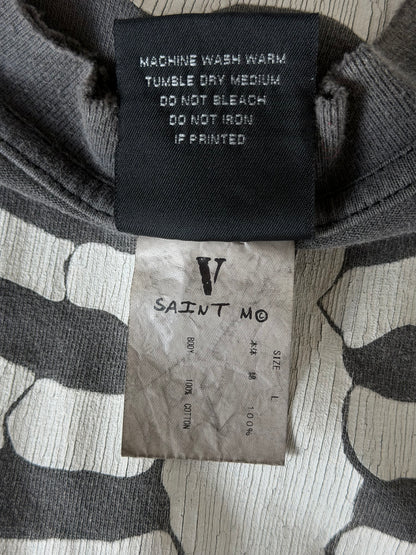 Saint Michael Vlone Washed Black Bone Graphic Longlseeve T-Shirt