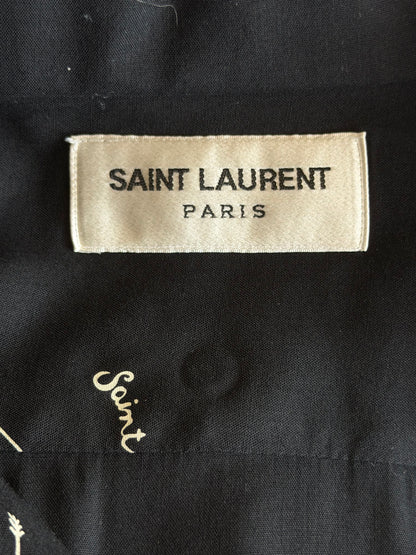 Saint Laurent Black, Red & White Cupid Silk Button Up Shirt