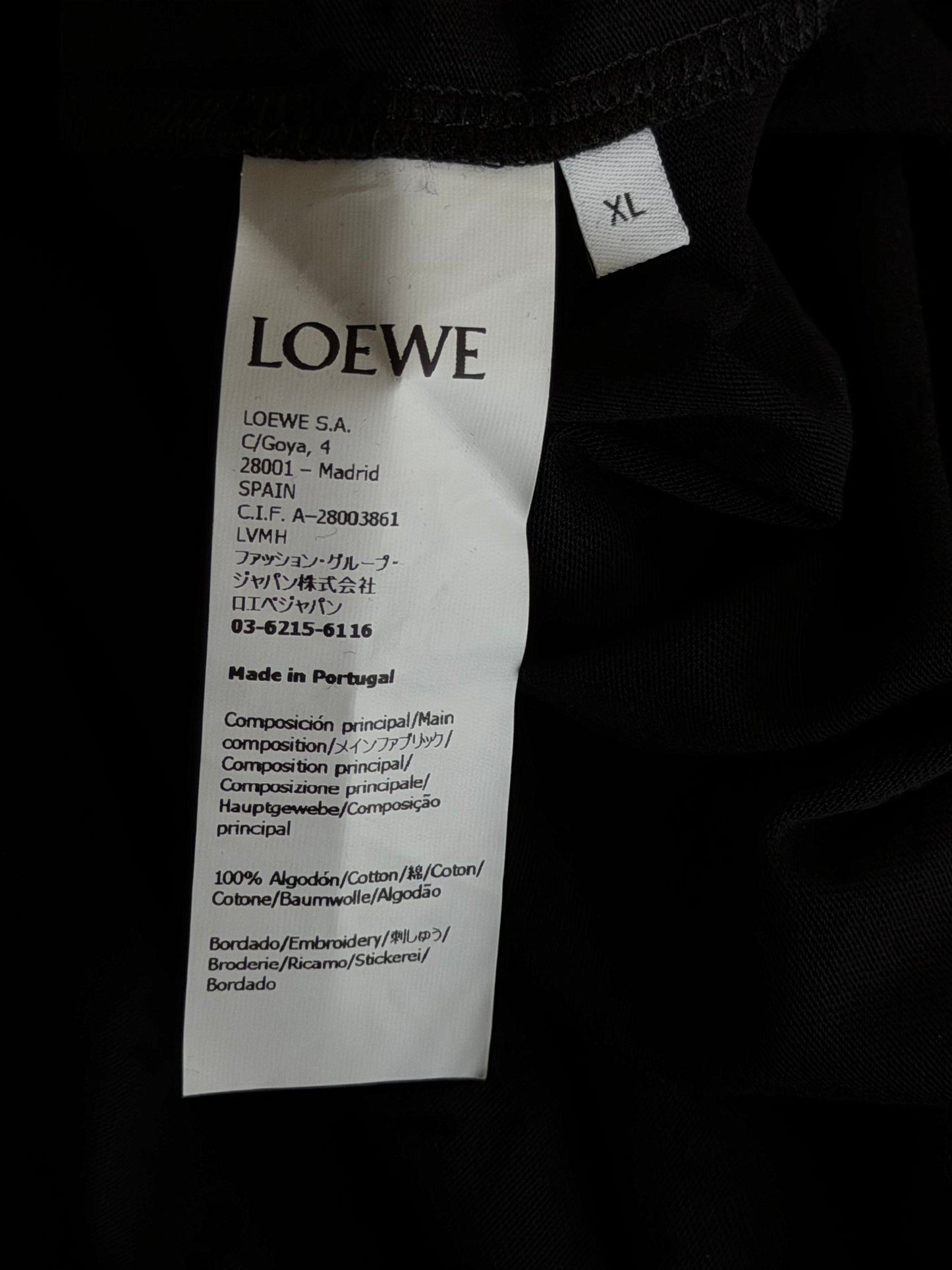 Loewe Black & White Embroidered Anagram T-Shirt