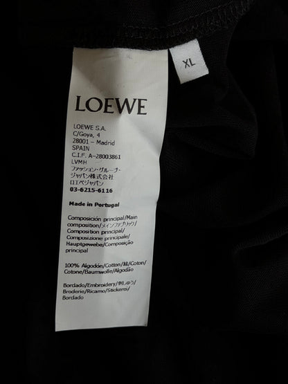 Loewe Black & White Embroidered Anagram T-Shirt