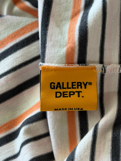 Gallery Dept Multicolor Striped Paint Splatter Logo T-Shirt