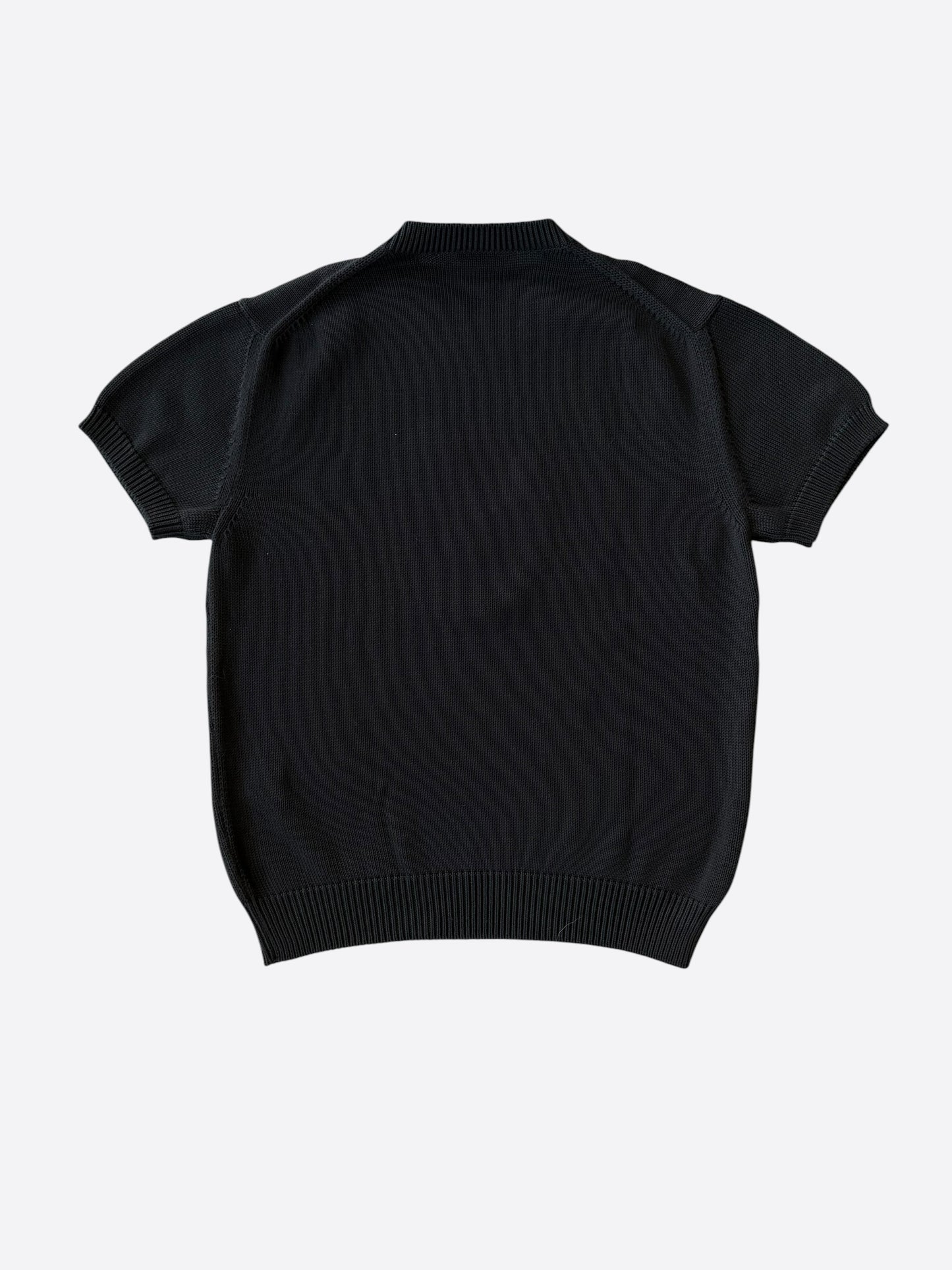 Dior Kenny Scharf Black & Grey Embroidered Logo Knitted T-Shirt