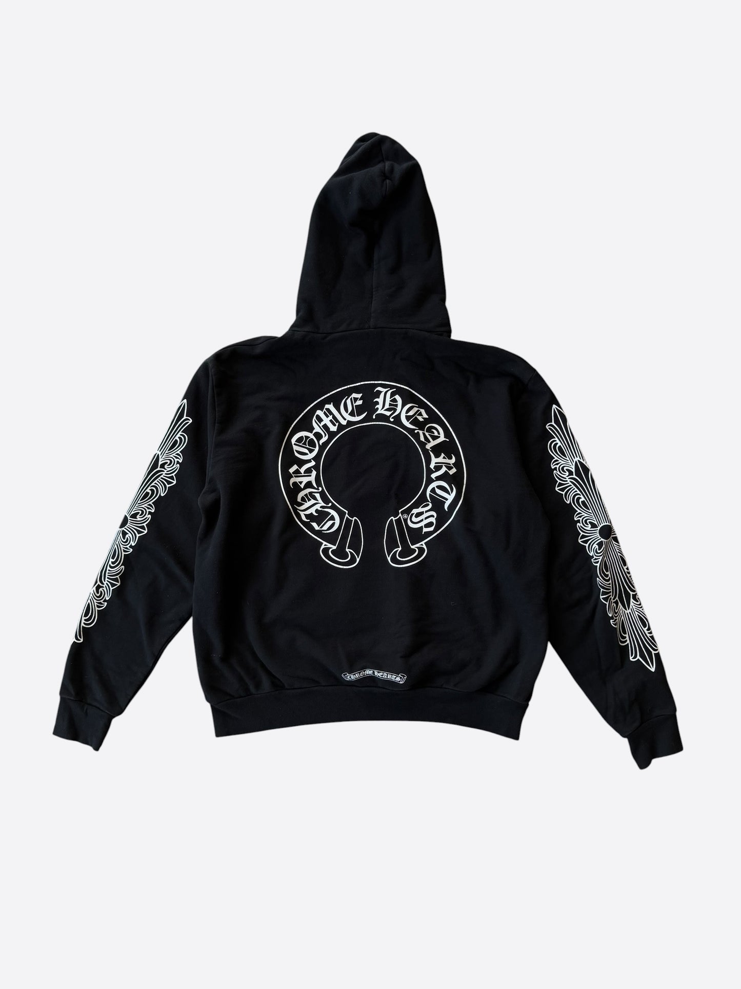 Chrome Hearts Black & White Horseshoe Logo Hoodie